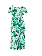 Yours Curve Green London Cold Shoulder Maxi Dress - Image 4 of 4