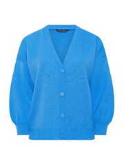 Yours Curve Blue Limited Balloon Sleeve Cardigan - Image 6 of 6