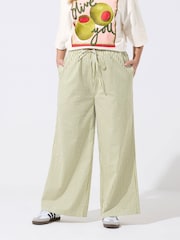 Yours Curve Green Limited Stripe Trousers - Image 1 of 5