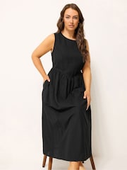 Yours Curve Black Midi Dress - Image 1 of 4