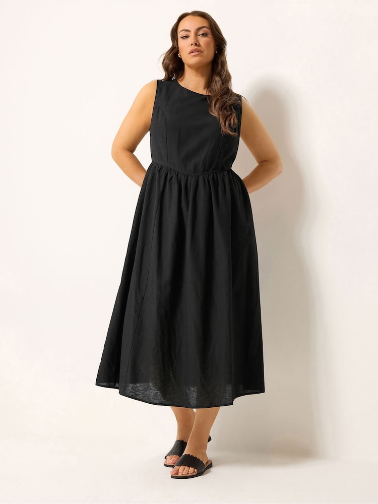 Yours Curve Black Midi Dress - Image 2 of 4