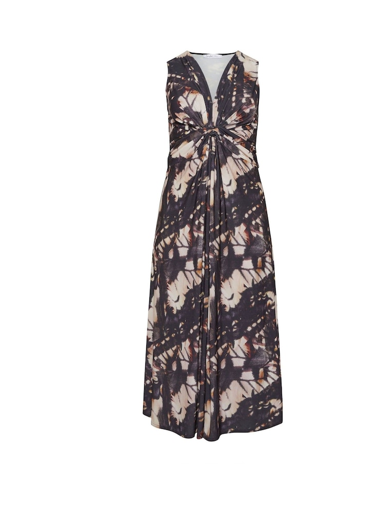 Yours Curve Brown London Abstract ITY Knot Dress - Image 5 of 5