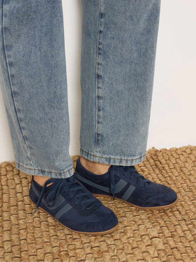 Long Tall Sally Blue Padded Retro Trainers - Image 1 of 5 Long Tall Sally Blue Padded Retro Trainers - Image 1 of 5