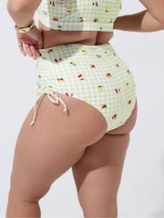 Yours Curve Green Limited Gingham Knitted Bikini - Image 3 of 6