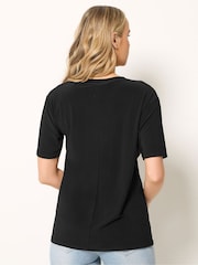Long Tall Sally Black Metal Detail Oversized T-Shirt - Image 3 of 5