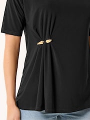 Long Tall Sally Black Metal Detail Oversized T-Shirt - Image 4 of 5