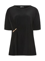Long Tall Sally Black Metal Detail Oversized T-Shirt - Image 5 of 5