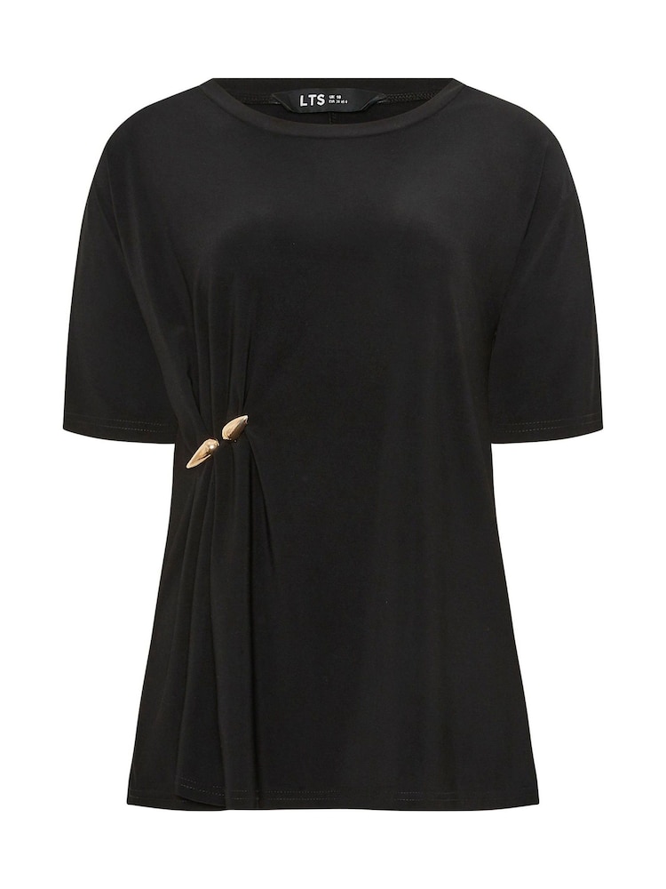 Long Tall Sally Black Metal Detail Oversized T-Shirt - Image 5 of 5