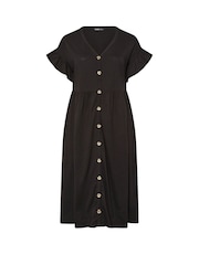 Yours Curve Black Peplum Midi Dress - Image 5 of 5