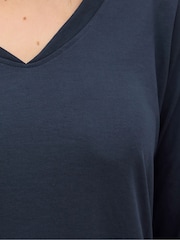 Long Tall Sally Blue Long Sleeve V-Neck Top - Image 4 of 5