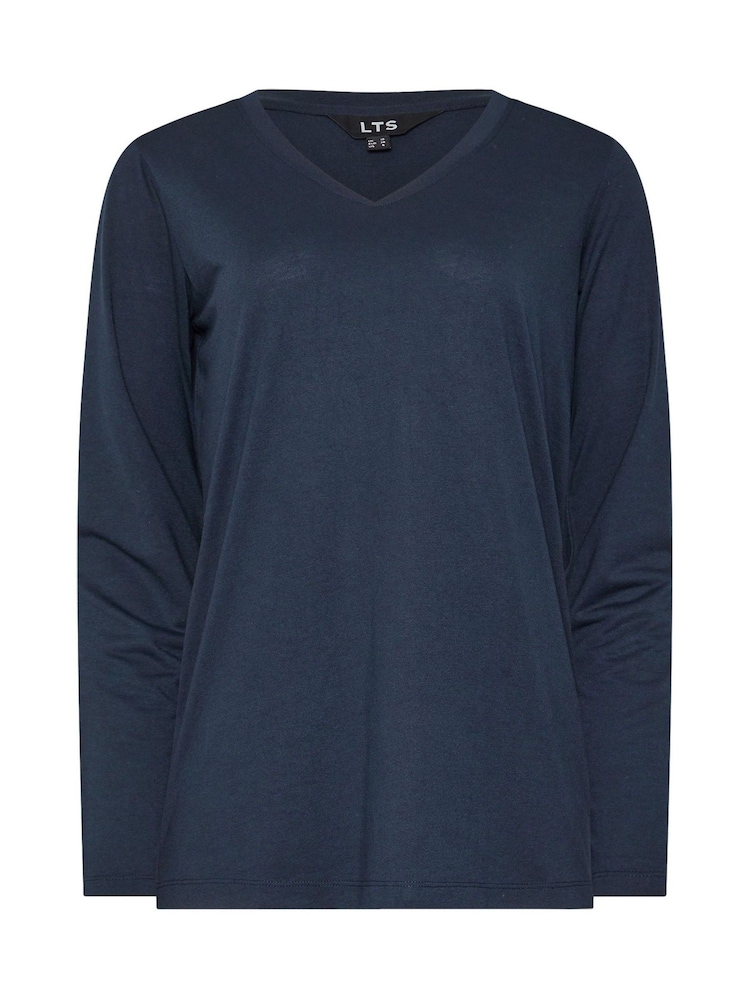 Long Tall Sally Blue Long Sleeve V-Neck Top - Image 5 of 5 Long Tall Sally Blue Long Sleeve V-Neck Top - Image 5 of 5