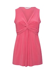 Yours Curve Pink London Sleeveless Knot Front Top - Image 5 of 5