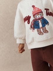 Cream Bear Crew Neck Sweatshirt (3mths-7yrs) - Image 7 of 9