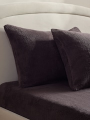 Set of 2 Chocolate Brown Teddy Fleece Pillowcases - Image 1 of 3
