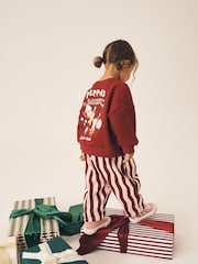 Red/Pink Peppa Pig Christmas Sweatshirt and Trousers Set (9mths-7yrs) - Image 1 of 3