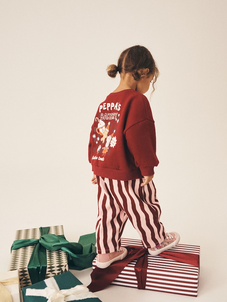Red/Pink Peppa Pig Christmas Sweatshirt and Trousers Set (9mths-7yrs) - Image 1 of 3