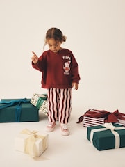 Red/Pink Peppa Pig Christmas Sweatshirt and Trousers Set (9mths-7yrs) - Image 2 of 3