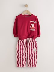 أحمر/وردي - Peppa Pig Christmas Sweatshirt and Trousers Set (9mths-7yrs) - Image 5 of 8
