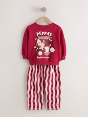 أحمر/وردي - Peppa Pig Christmas Sweatshirt and Trousers Set (9mths-7yrs) - Image 6 of 8