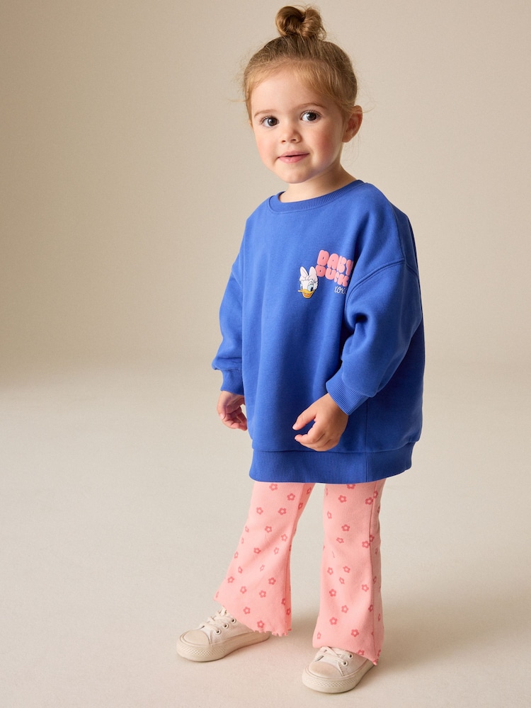 Blue Daisy Duck Long Sleeve Crew Sweatshirt and Leggings Set (6mths-7yrs) - Image 2 of 4