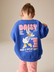 Blue Daisy Duck Long Sleeve Crew Sweatshirt and Leggings Set (6mths-7yrs) - Image 4 of 4