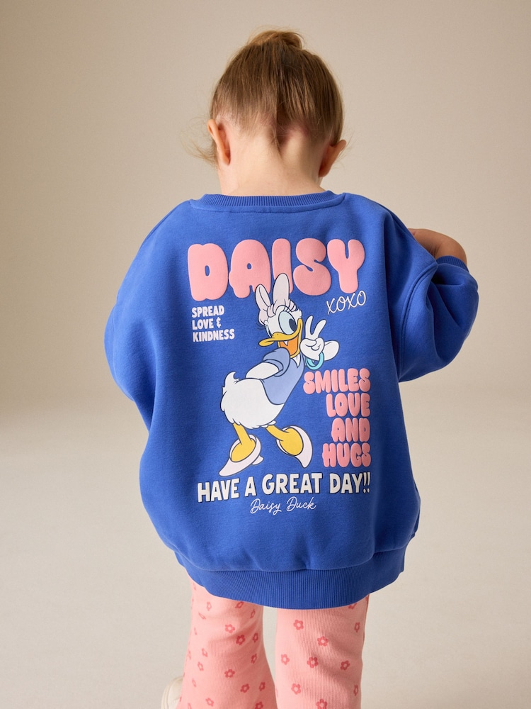 Blue Daisy Duck Long Sleeve Crew Sweatshirt and Leggings Set (6mths-7yrs) - Image 4 of 4
