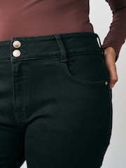 Itim - Hourglass Flare Leg Denim Jeans - Larawan 4 ng 5
