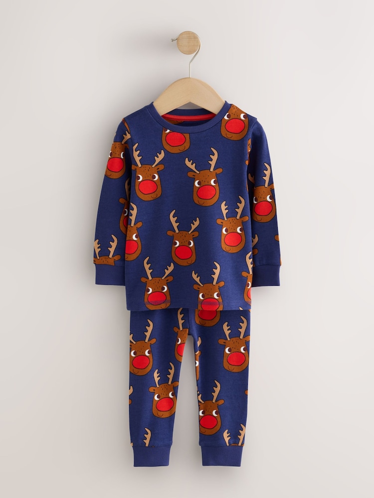 Navy All Over Rudolph Christmas Pyjamas (9mths-12yrs) - Image 1 of 4 Navy All Over Rudolph Christmas Pyjamas (9mths-12yrs) - Image 1 of 4