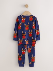 Navy All Over Rudolph Christmas Pyjamas (9mths-12yrs) - Image 2 of 4