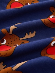 Navy All Over Rudolph Christmas Pyjamas (9mths-12yrs) - Image 3 of 4