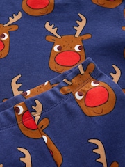Navy All Over Rudolph Christmas Pyjamas (9mths-12yrs) - Image 4 of 4