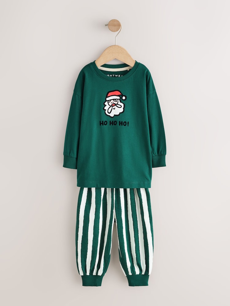 Green/White Stripe Bottoms Christmas Pyjamas (9mths-12yrs) - Image 1 of 4 Green/White Stripe Bottoms Christmas Pyjamas (9mths-12yrs) - Image 1 of 4