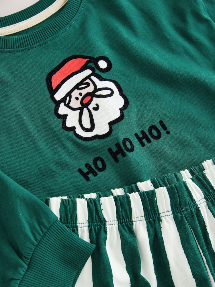 Green/White Stripe Bottoms Christmas Pyjamas (9mths-12yrs) - Image 4 of 4 Green/White Stripe Bottoms Christmas Pyjamas (9mths-12yrs) - Image 4 of 4
