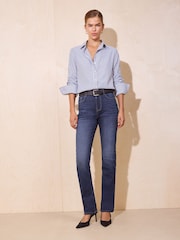 Friends Like These Dark Wash Full Length Stovepipe Straight Leg Denim Jeans - Image 1 of 6
