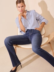 Friends Like These Dark Wash Full Length Stovepipe Straight Leg Denim Jeans - Image 3 of 6