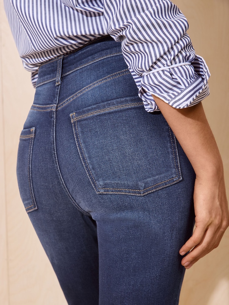 Friends Like These Dark Wash Full Length Stovepipe Straight Leg Denim Jeans - Image 6 of 6 Friends Like These Dark Wash Full Length Stovepipe Straight Leg Denim Jeans - Image 6 of 6