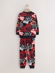 Black/Red Xmas Slogan - Christmas Pyjamas Set (3-16yrs) - Imagem 2 de 3