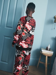 Weihnachts-Schriftzug in Schwarz/Rot - Weihnachtliches Pyjama-Set (3Monate bis16Jahre) - Bild 4 von 7