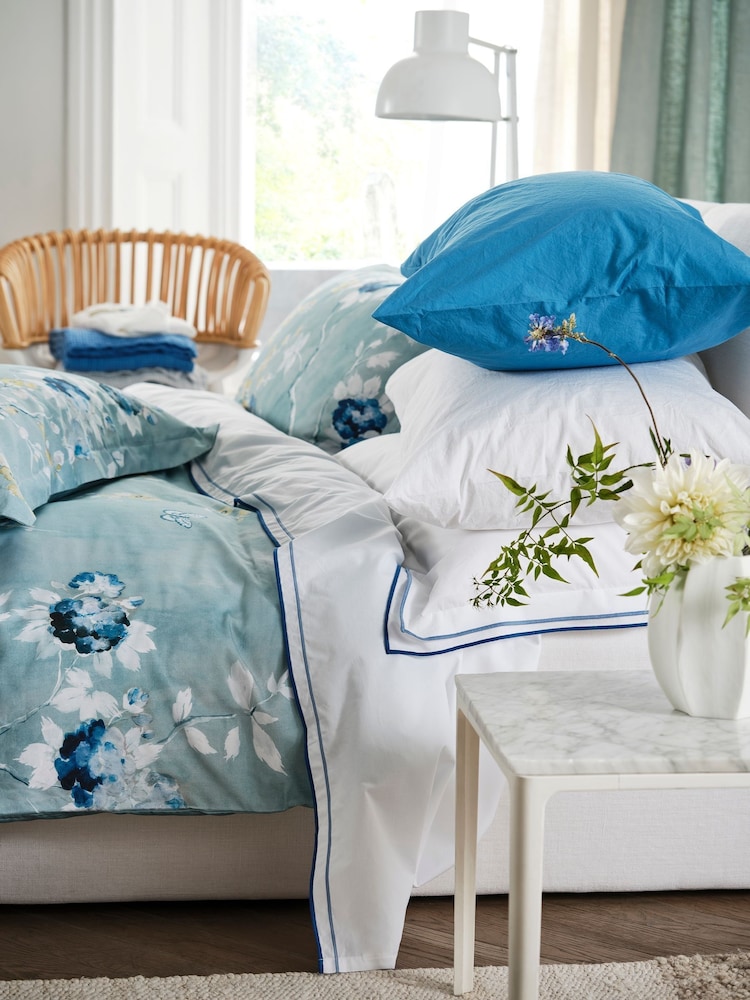 Designers Guild Delft Blue Manohari 250 Thread Count Duvet Cover Set - Image 2 of 4 Designers Guild Delft Blue Manohari 250 Thread Count Duvet Cover Set - Image 2 of 4