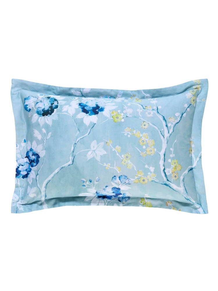 Designers Guild Delft Blue Manohari 250 Thread Count Duvet Cover Set - Image 4 of 4 Designers Guild Delft Blue Manohari 250 Thread Count Duvet Cover Set - Image 4 of 4