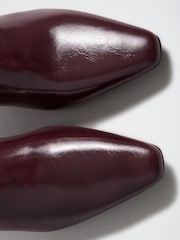 Love & Roses Burgundy Red Faux Leather Mid Heeled Ankle Boots - Image 6 of 6
