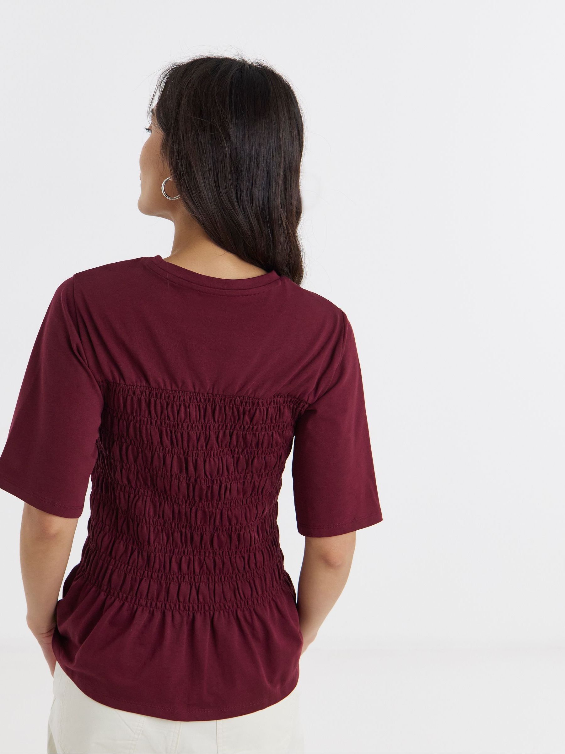 Buy JD Williams Red Shirred Short Sleeve Top from Next USA