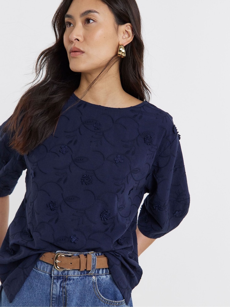 JD Williams 3D Structured Short Sleeve Blouse - Image 1 of 4 JD Williams 3D Structured Short Sleeve Blouse - Image 1 of 4