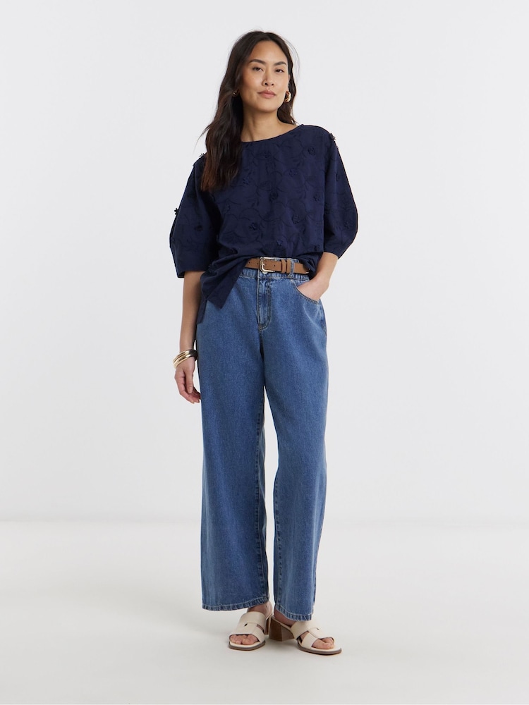 JD Williams 3D Structured Short Sleeve Blouse - Image 2 of 4 JD Williams 3D Structured Short Sleeve Blouse - Image 2 of 4