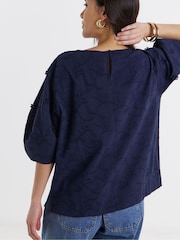 JD Williams 3D Structured Short Sleeve Blouse - Image 3 of 4