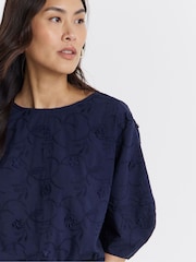 JD Williams 3D Structured Short Sleeve Blouse - Image 4 of 4