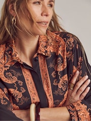 JD Williams Orange Anthology Floral Placement Print Shirt - Image 4 of 4