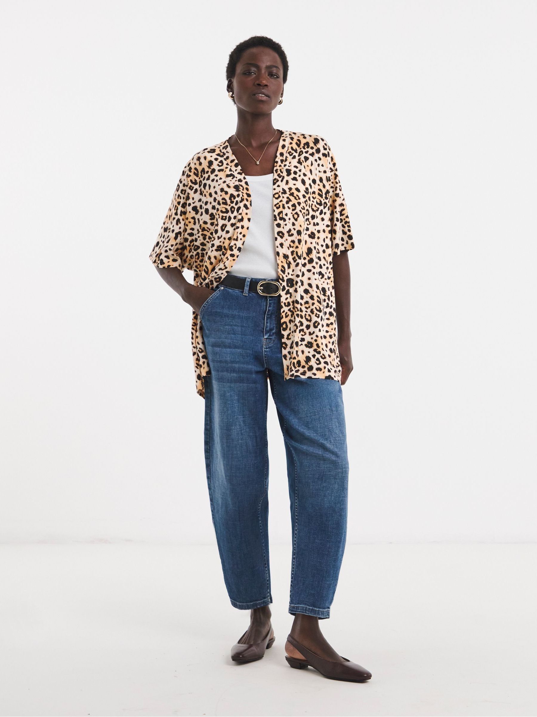 Buy JD Williams Brown Edge to Edge Short Sleeve Cardigan from Next