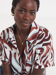 JD Williams Zebra Print Collar Detail Short Sleeve Tunic Top - Bild 4 von 4