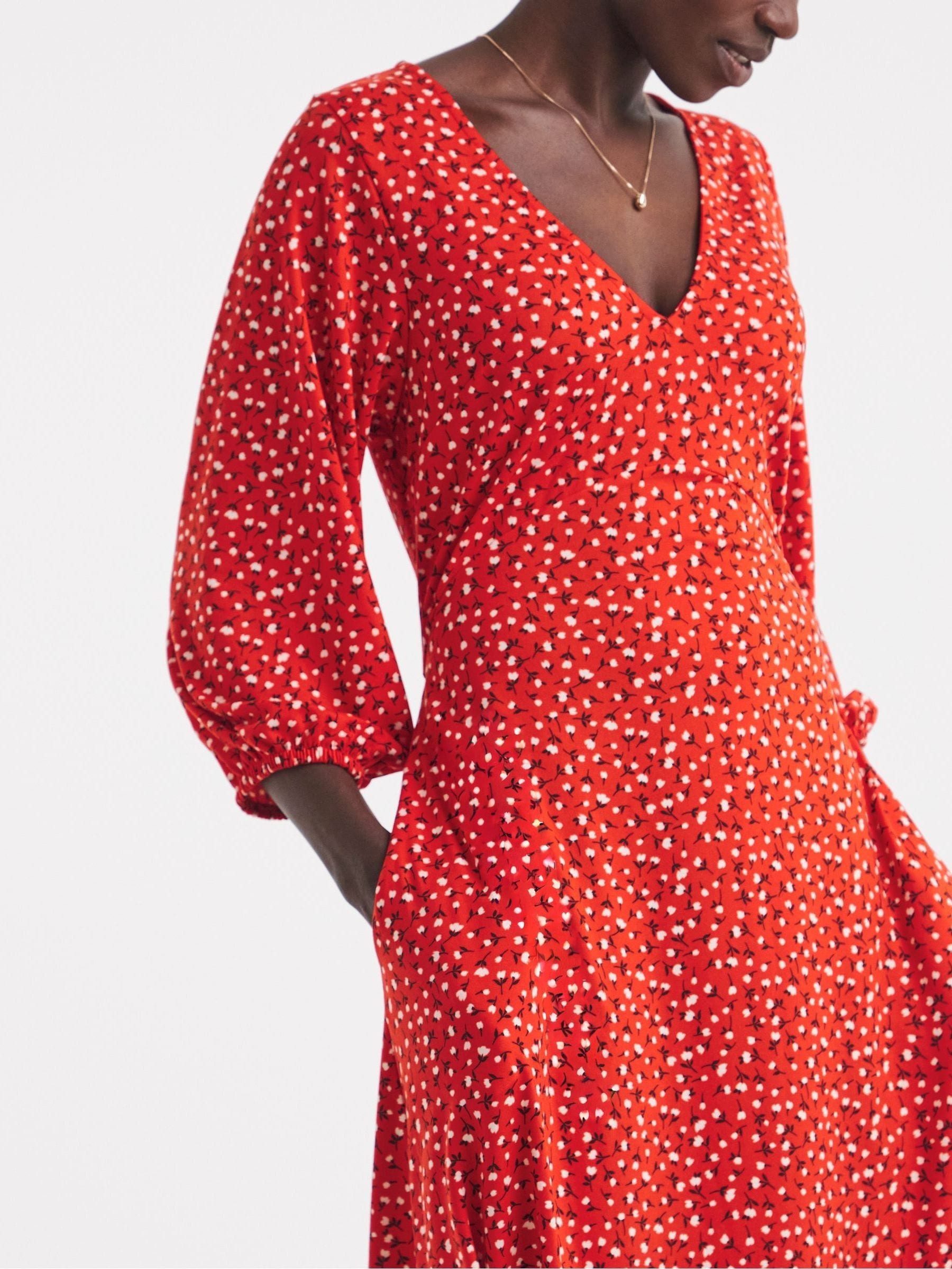 Buy JD Williams Red Puff Sleeve Soft Touch Jersey Dress from the